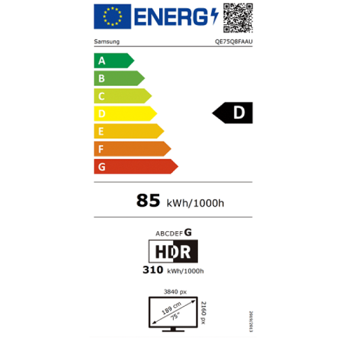 TV UHD SAMSUNG QE75Q8FAAUXXH QLED SMART AI